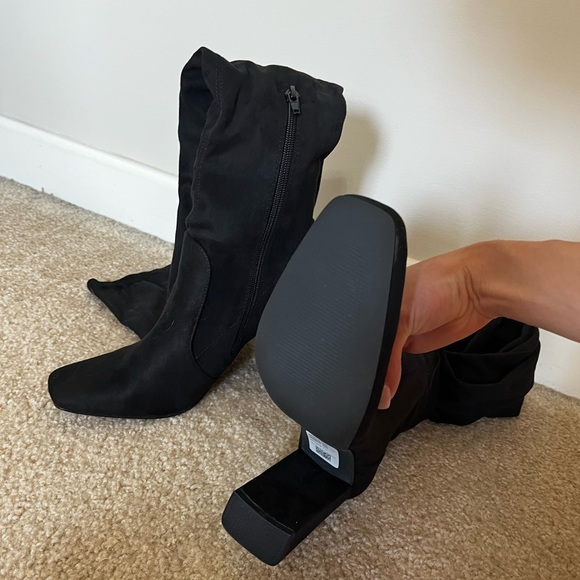 NWT ASOS DESIGN PETITE BLOCK HEELED OVER THE KNEE BOOTS IN BLACK SIZE 6 - Picture 5 of 6